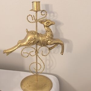 Elegant Gold Reindeer Candle Holder Dept 56